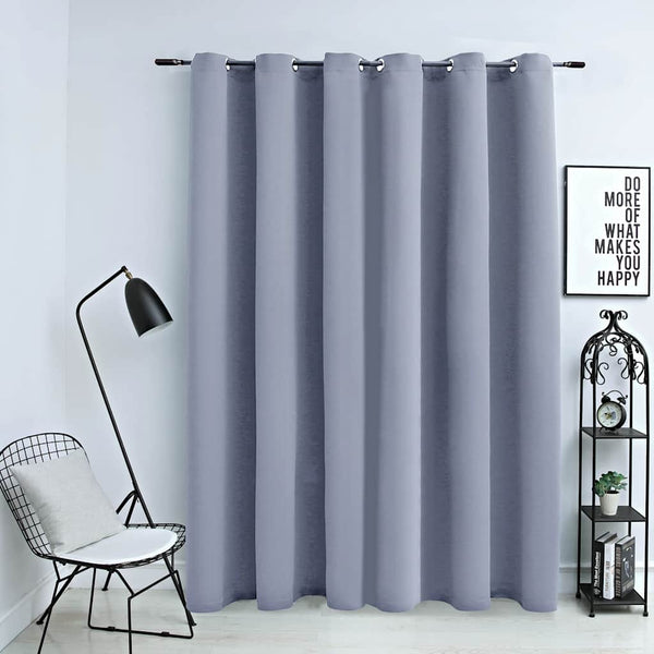 Grauer Verdunkelungsvorhang Shyla 290x245cm (mit Metallösen)