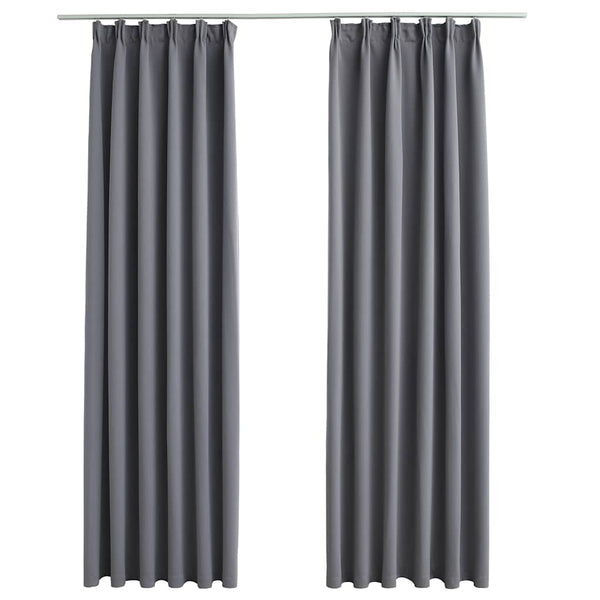 Graue Verdunkelungsvorhänge mit Haken Carol 140x245cm (2 St.)
