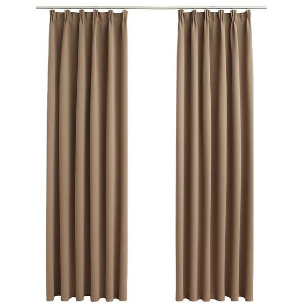 Braun-graue Verdunklungsvorhänge mit Haken Carol 140x175cm (2 St.)