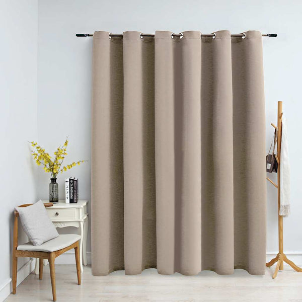 Beiger Verdunkelungsvorhang Shyla 290x245cm (mit Metallringen)
