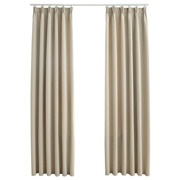 Beige pimennysverhot koukuilla Carol 140x175cm (2 kpl)