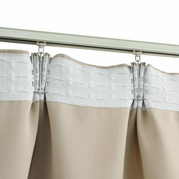 Beige pimennysverhot koukuilla Carol 140x175cm (2 kpl)