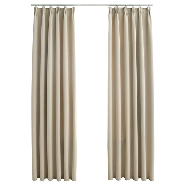 Beige Verdunkelungsvorhänge mit Haken Carol 140x225cm (2 St.)