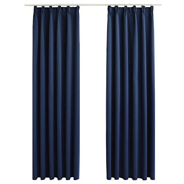 Blau Verdunkelungsvorhänge mit Haken Carol 140x225cm (2 St.)