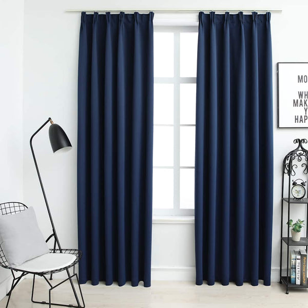 Blau Verdunkelungsvorhänge mit Haken Carol 140x225cm (2 St.)