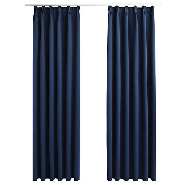 Blaue Verdunkelungsvorhänge mit Haken Carol 140x245cm (2 St.)