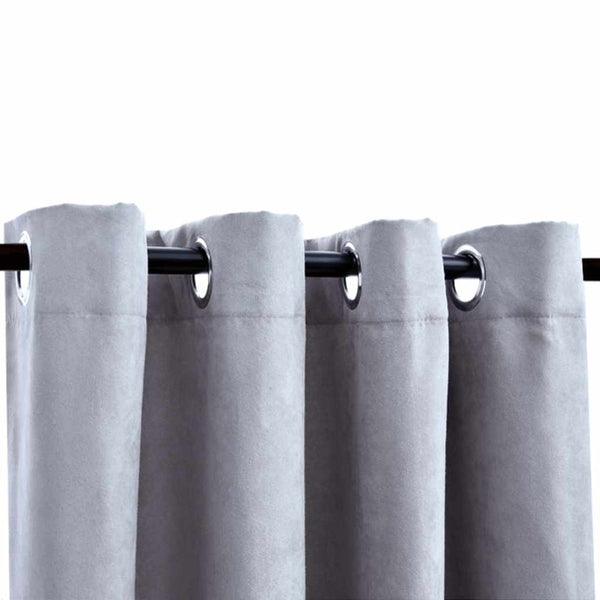 Harmaa pimennysverhot metallirenkailla Decilia 140x175cm (2 kpl)