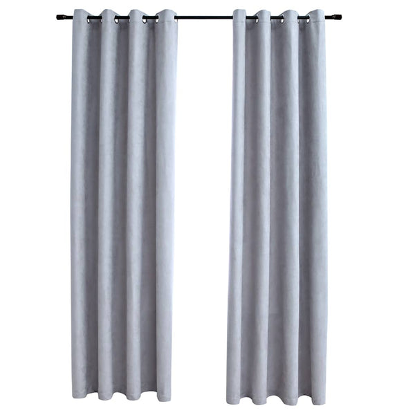 Harmaa pimennysverhot metallirenkailla Decilia 140x225cm (2 kpl)