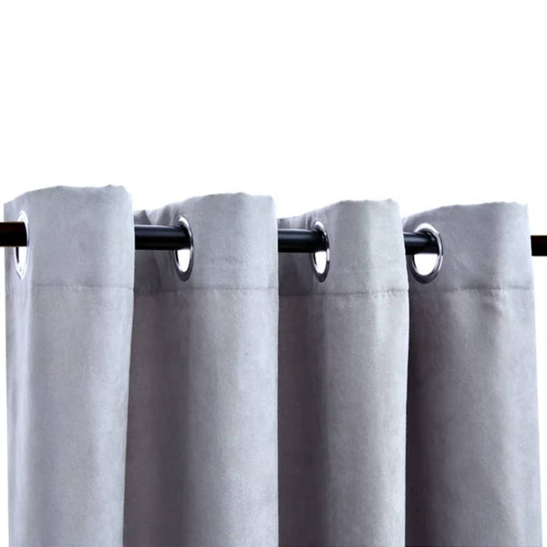 Harmaa pimennysverhot metallirenkailla Decilia 140x225cm (2 kpl)