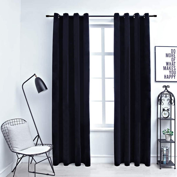 Schwarze Verdunkelungsvorhänge mit Ringen Baila 140x175cm (2 Stück)