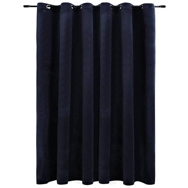 Schwarzer Verdunkelungsvorhang Obsitos 290x245cm (Samt mit Metallringen)