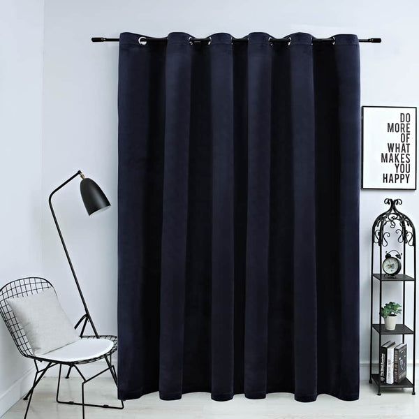 Schwarzer Verdunkelungsvorhang Obsitos 290x245cm (Samt mit Metallringen)