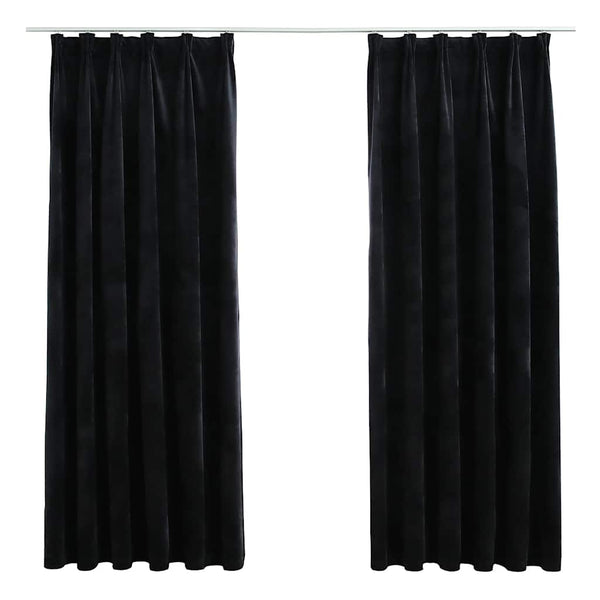 Schwarze Verdunkelungsvorhänge mit Haken Mihaluta 140x175cm (2 St.)