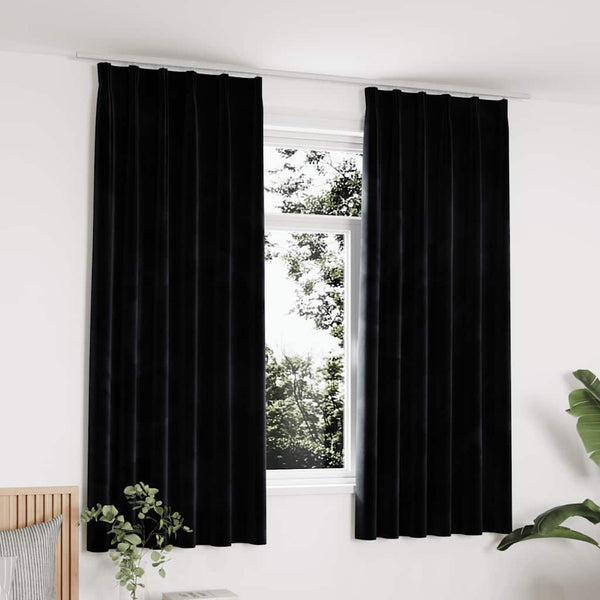 Schwarze Verdunkelungsvorhänge mit Haken Mihaluta 140x175cm (2 St.)