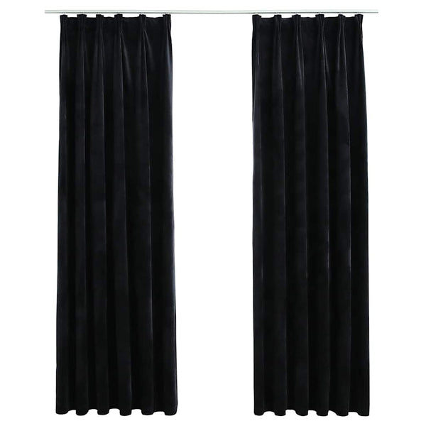 Schwarze Verdunkelungsvorhänge mit Haken Mihaluta 140x225cm (2 Stk.)