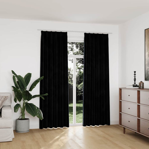 Schwarze Verdunkelungsvorhänge mit Haken Mihaluta 140x225cm (2 Stk.)