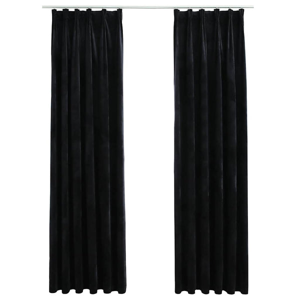 Schwarze Verdunkelungsvorhänge mit Haken Mihaluta 140x245cm (2 Stk.)