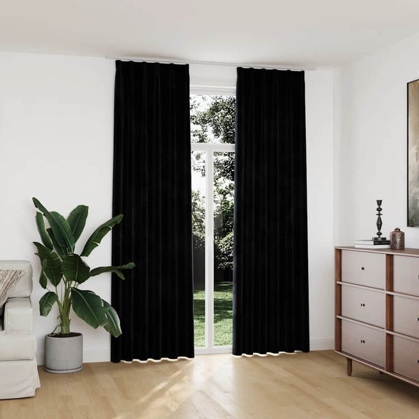 Schwarze Verdunkelungsvorhänge mit Haken Mihaluta 140x245cm (2 Stk.)