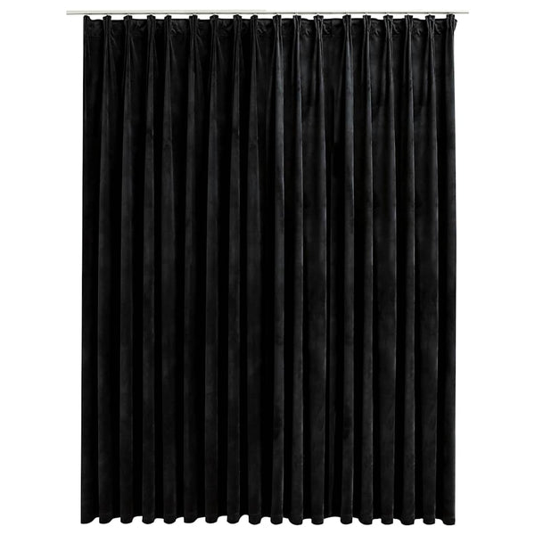 Schwarzer Verdunkelungsvorhang mit Haken Samt Samie 290x245cm