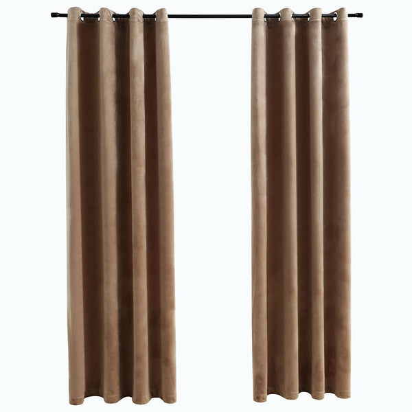 Beige Verdunkelungsvorhänge mit Ösen Baila 140x175cm (2 St.)