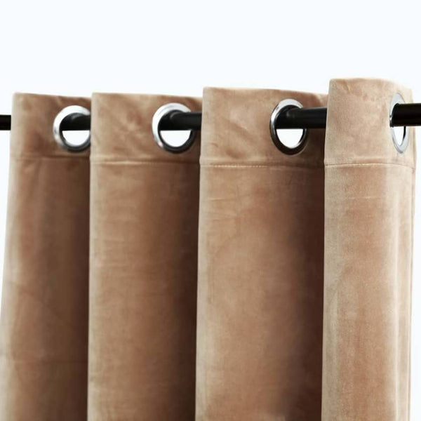 Beige Verdunkelungsvorhänge mit Ringen Baila 140x245cm (2 Stück)