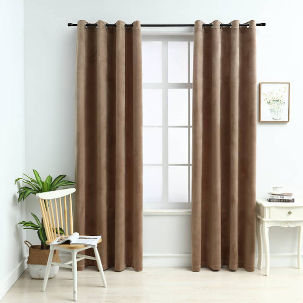 Beige Verdunkelungsvorhänge mit Ringen Baila 140x245cm (2 Stück)