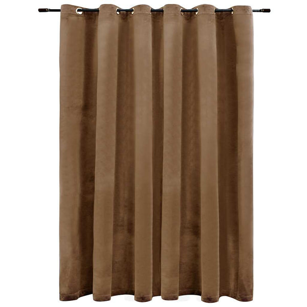 Beiger Verdunkelungsvorhang Obsitos 290x245cm (Samt mit Metallösen)