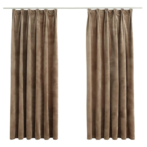 Beige Verdunkelungsvorhänge mit Haken Mihaluta 140x175cm (2 Stück)