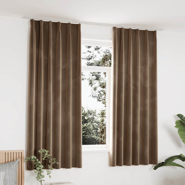 Beige Verdunkelungsvorhänge mit Haken Mihaluta 140x175cm (2 Stück)