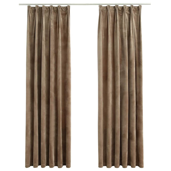 Beige Verdunkelungsvorhänge mit Haken Mihaluta 140x225cm (2 St.)