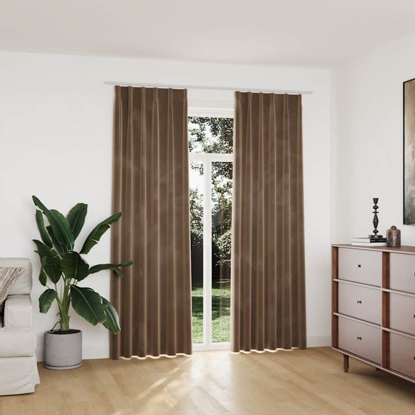 Beige Verdunkelungsvorhänge mit Haken Mihaluta 140x225cm (2 St.)