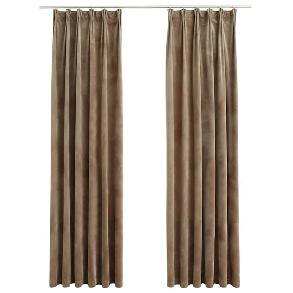 Beige Verdunkelungsvorhänge mit Haken Mihaluta 140x245cm (2 St.)