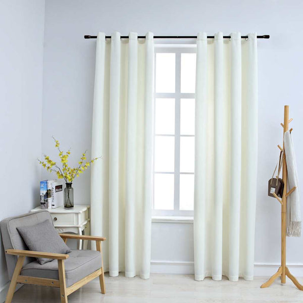 Cremefarbene Verdunkelungsvorhänge mit Ringen Baila 140x225cm (2 Stk.)