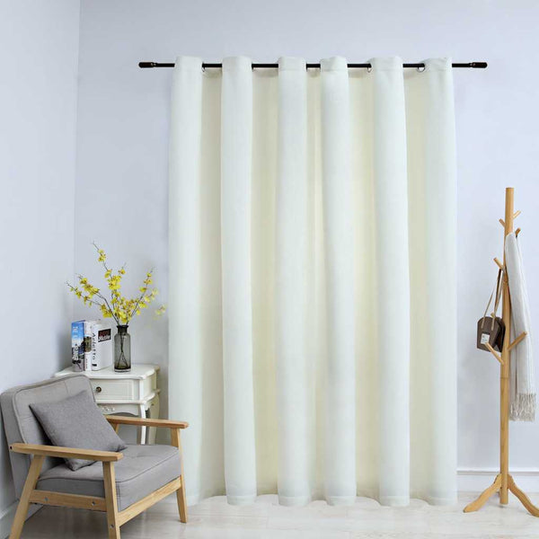 Creme Verdunkelungsvorhang Obsitos 290x245cm (Samt mit Metallösen)