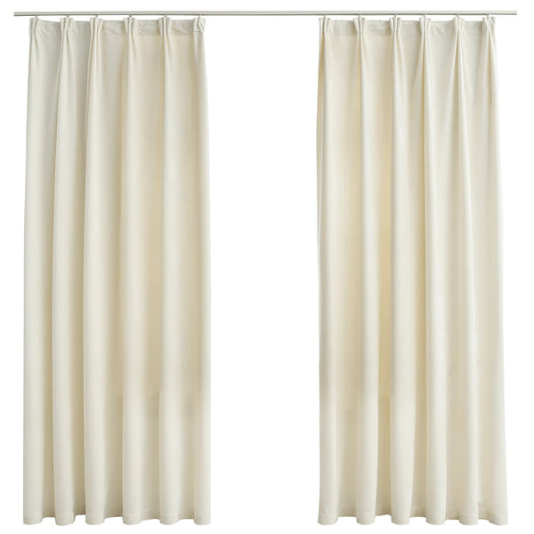Creme-Verdunkelungsvorhänge mit Haken Mihaluta 140x175cm (2 Stück)