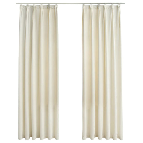 Cremefarbene Verdunkelungsvorhänge mit Haken Mihaluta 140x225cm (2 Stück)