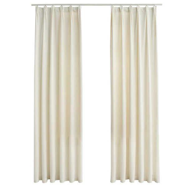 Cremefarbene Verdunkelungsvorhänge mit Haken Mihaluta 140x245cm (2 Stück)