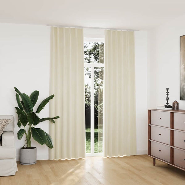 Cremefarbene Verdunkelungsvorhänge mit Haken Mihaluta 140x245cm (2 Stück)