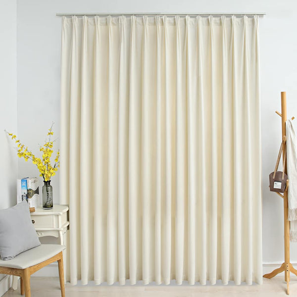 Cremefarbener Verdunkelungsvorhang mit Haken Samt Samie 290x245cm