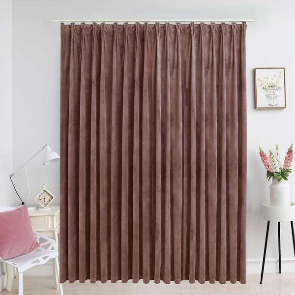 Rosa Verdunklungsvorhang mit Haken Samt im Vintage-Stil Samie 290x245cm