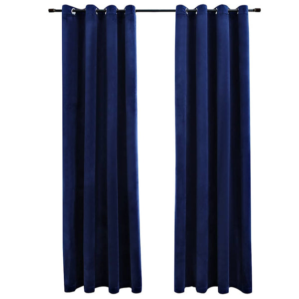 Dunkelblaue Verdunklungsvorhänge mit Ringen Baila 140x245cm (2 Stück)
