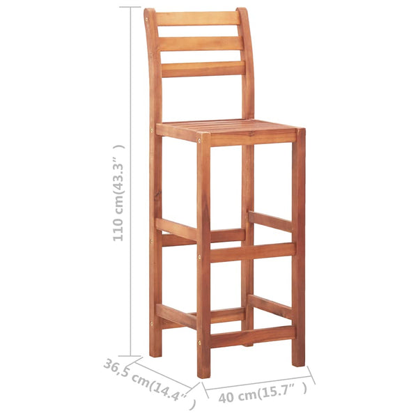 Barhocker Ancu (2 Stück Akazienholz)