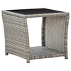 Grauer Couchtisch Briceag 45x45x40cm (Polyrattan und Glas)