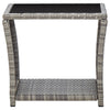 Grauer Couchtisch Briceag 45x45x40cm (Polyrattan und Glas)