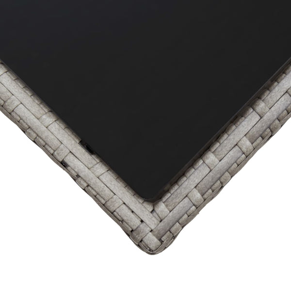 Grauer Couchtisch Briceag 45x45x40cm (Polyrattan und Glas)