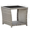 Grauer Couchtisch Briceag 45x45x40cm (Polyrattan und Glas)
