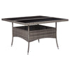 Grauer Gartentisch Chiciu (Polyrattan und Glas)