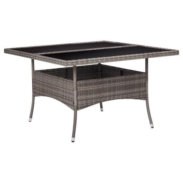 Grauer Gartentisch Chiciu (Polyrattan und Glas)