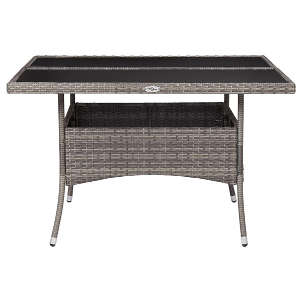Grauer Gartentisch Chiciu (Polyrattan und Glas)