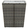 Grauer Teetisch Denzel 41,5x41,5x43cm (Polyrattan und gehärtetes Glas)